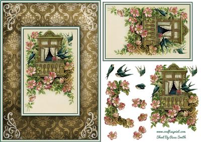 Window, Birds & Flowers Quick Card