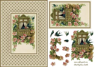 Window, Birds & Flowers Modern Quick Card