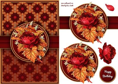 Antique Red Rose Quick Card