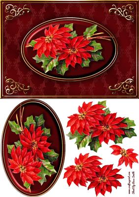 Fancy Poinsettias Quick Card
