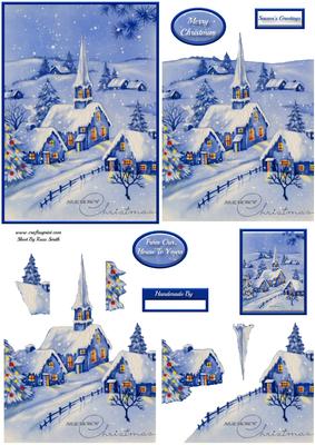 Snowy Village Decoupage