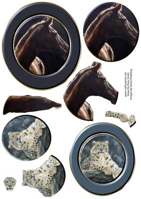 Horse & Snow Leopard - Wildlife Duodecoupage