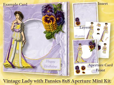 Vintage Lady with Pansies 8x8 Aperture Mini Kit