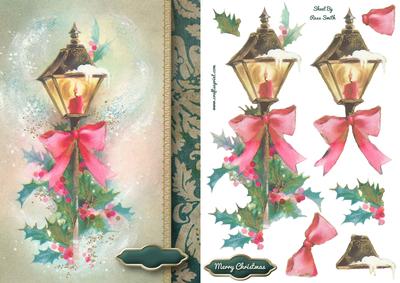 Festive Light Card Front & Decoupage