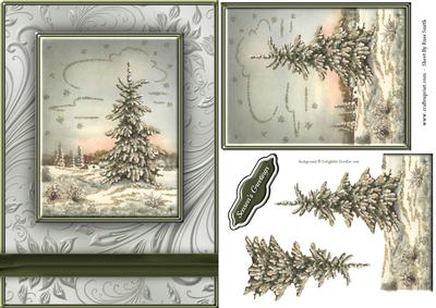 Snowy Christmas Tree Quick Card
