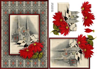Church & Poinsettias Quick Card