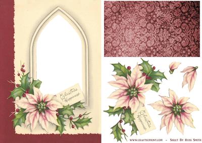Pink Poinsettias Quick Aperture Card