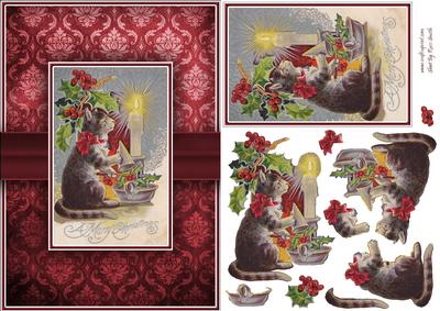 Christmas Cat Quick Card
