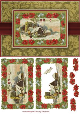 Church & Poinsettias Quick Card