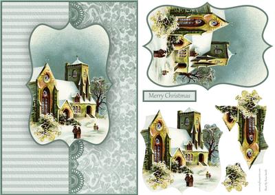 Snowy Church Quick Card