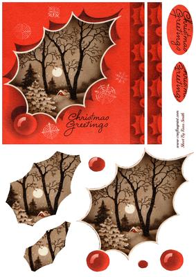 Holly & Snow Scene Striking Quick Card