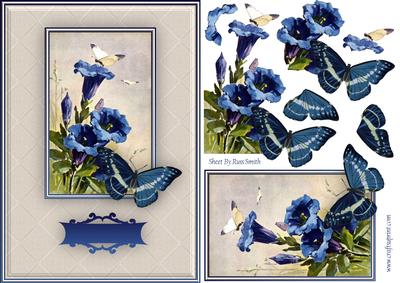 Gentian and Butterflies Quick Card