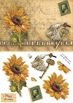 Vintage Sunflower Quick Card