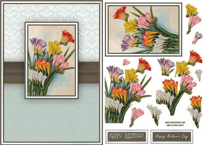 Vintage Freesias Quick Card