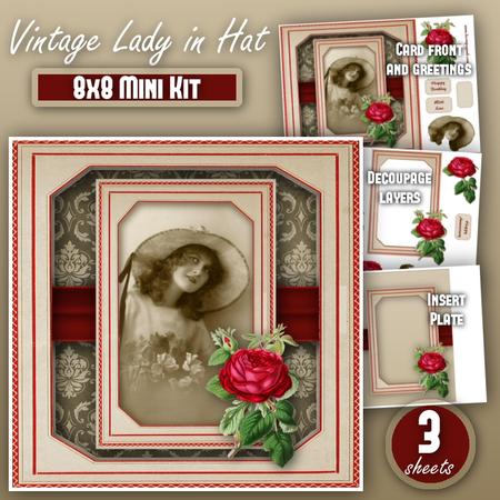 Vintage Lady in Hat 8x8 Mini Kit