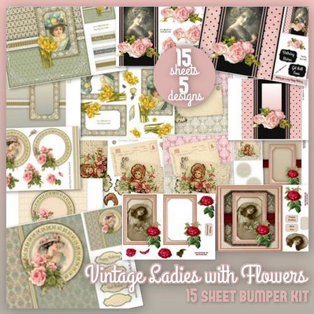 Vintage Ladies with Flowers Bumper Kit