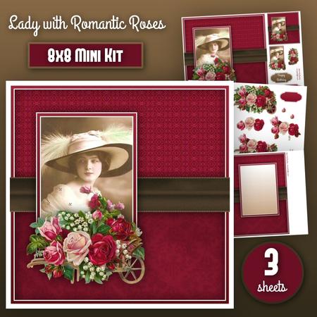 Lady with Romantic Roses 8x8 Mini Kit