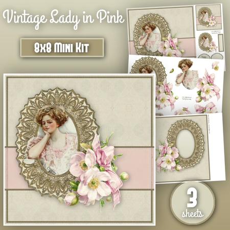 Vintage Lady in Pink 8x8 Mini Kit