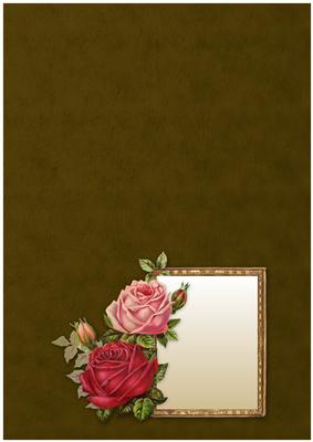 Striking Vintage Girl with Autumn Roses Insert