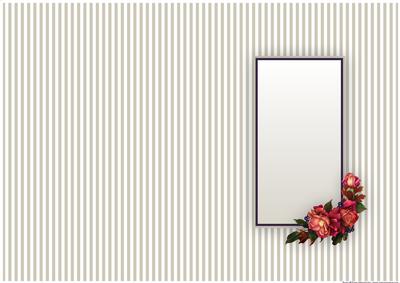 Vintage Girl with Autumn Roses Insert