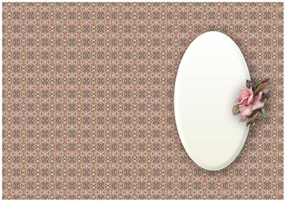 Vintage Girl with Big Pink Rose Insert