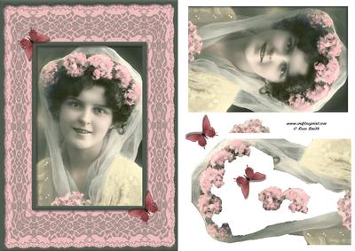 Bride with Flowers Card Front