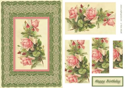Pink Roses Card Front