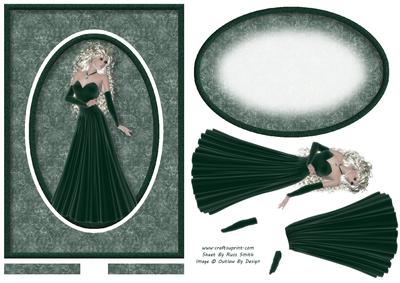 Lady in Green Spinner Card
