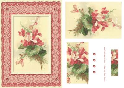 Pink Flowers Card Front