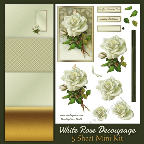 White Rose 3D Decoupage Mini Kit