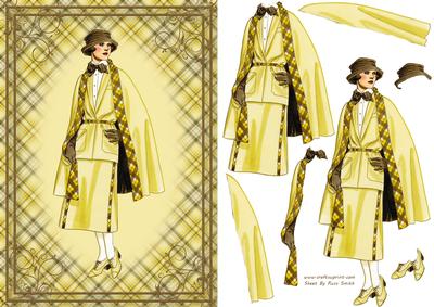 Lady in Yellow and Brown Card Front