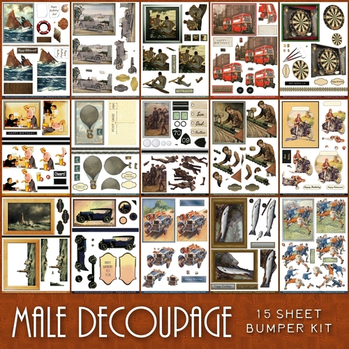 Male Decoupage 15 Sheet Bumper Kit