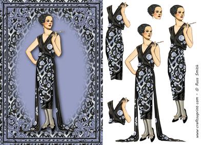 Lady in Black and Blue Card Front