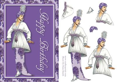 Lady in Lavender and Purple Card Front