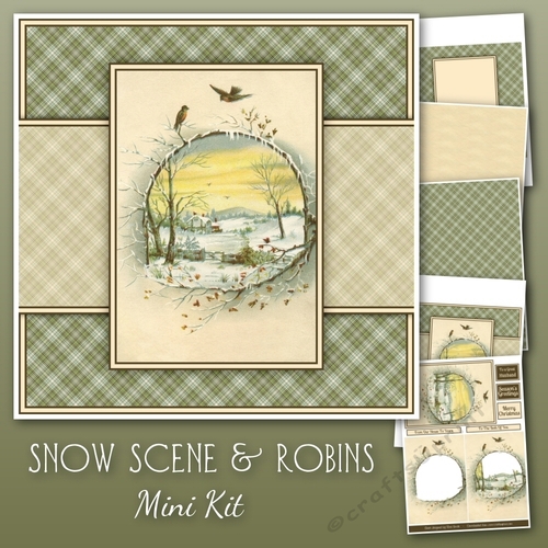 Snow Scene and Robins Mini Kit
