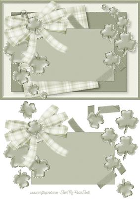 Green and Cream Note and Paper Card Front