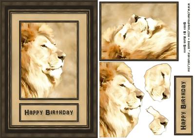 Lion Birthday Card Front