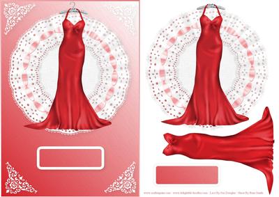 Red Dress on Lace Card Front