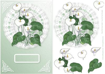Calla Lilies on Lace Card Front
