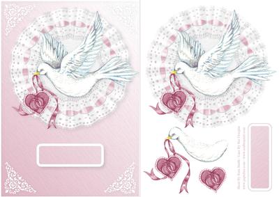 Dove & Heart on Lace Card Front