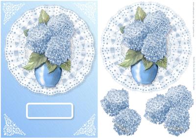 Hydrangeas on Lace Card Front