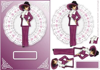 Elegant Lady 2 on Lace Card Front