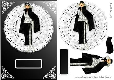 Elegant Lady 3 on Lace Card Front
