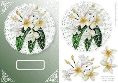 White Flowers on Lace Card Front
