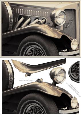 Sepia Vintage Car Card Front
