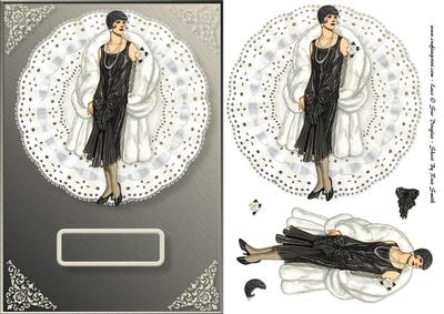 Elegant Lady on Lace Card Front 5