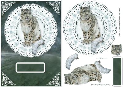Snow Leopard & Lace Card Front