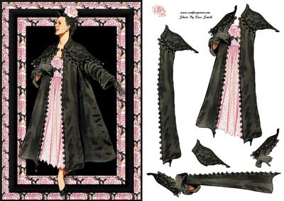 Lady in Pink & Black Card Front