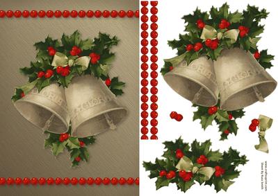 Bells, Holly & Berries Card Front