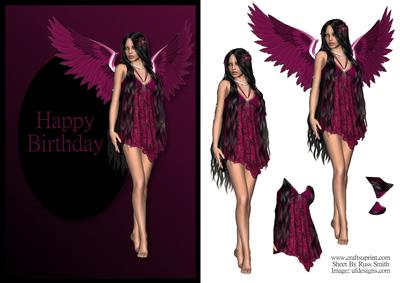 Pink & Black Fairy Card Front